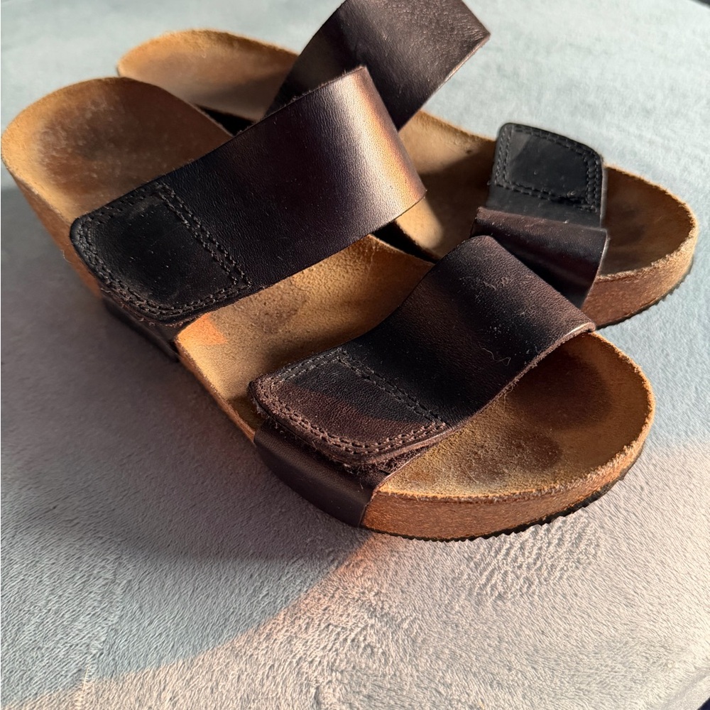 Dansko Black Double-Strap Slide Sandals